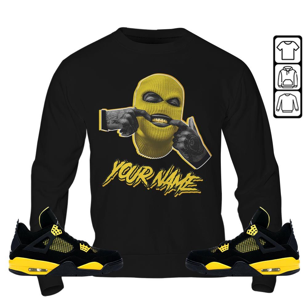 Bad Boy Custom Sneaker Shirt Match 2023 Thunder 4s, Jordan Retro 4 Thunder MKO Sweatshirt
