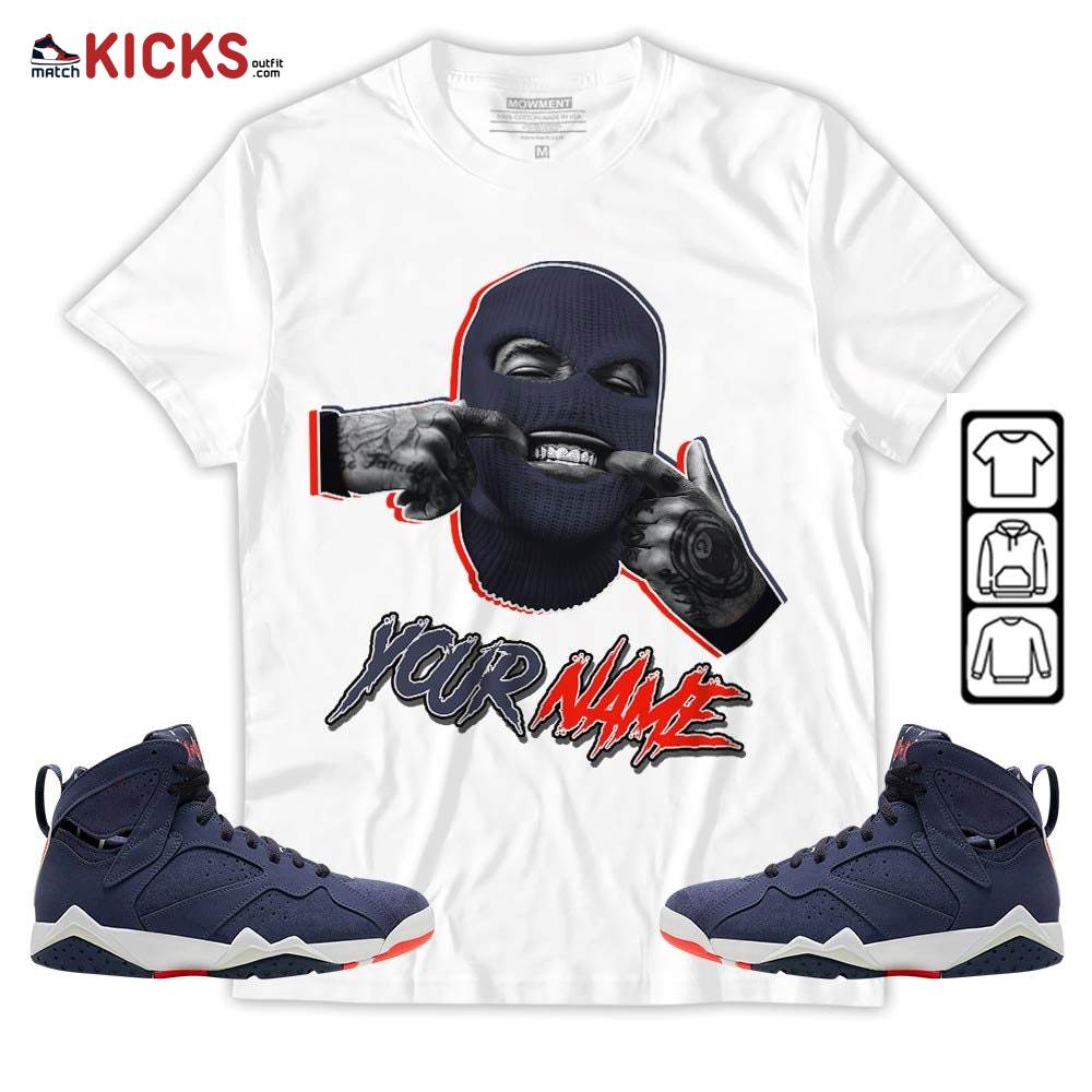 Bad Boy Custom Sneaker Shirt Match 7 Neutral Indigo, Jordan 7 Quai 54 MKO Sweatshirt