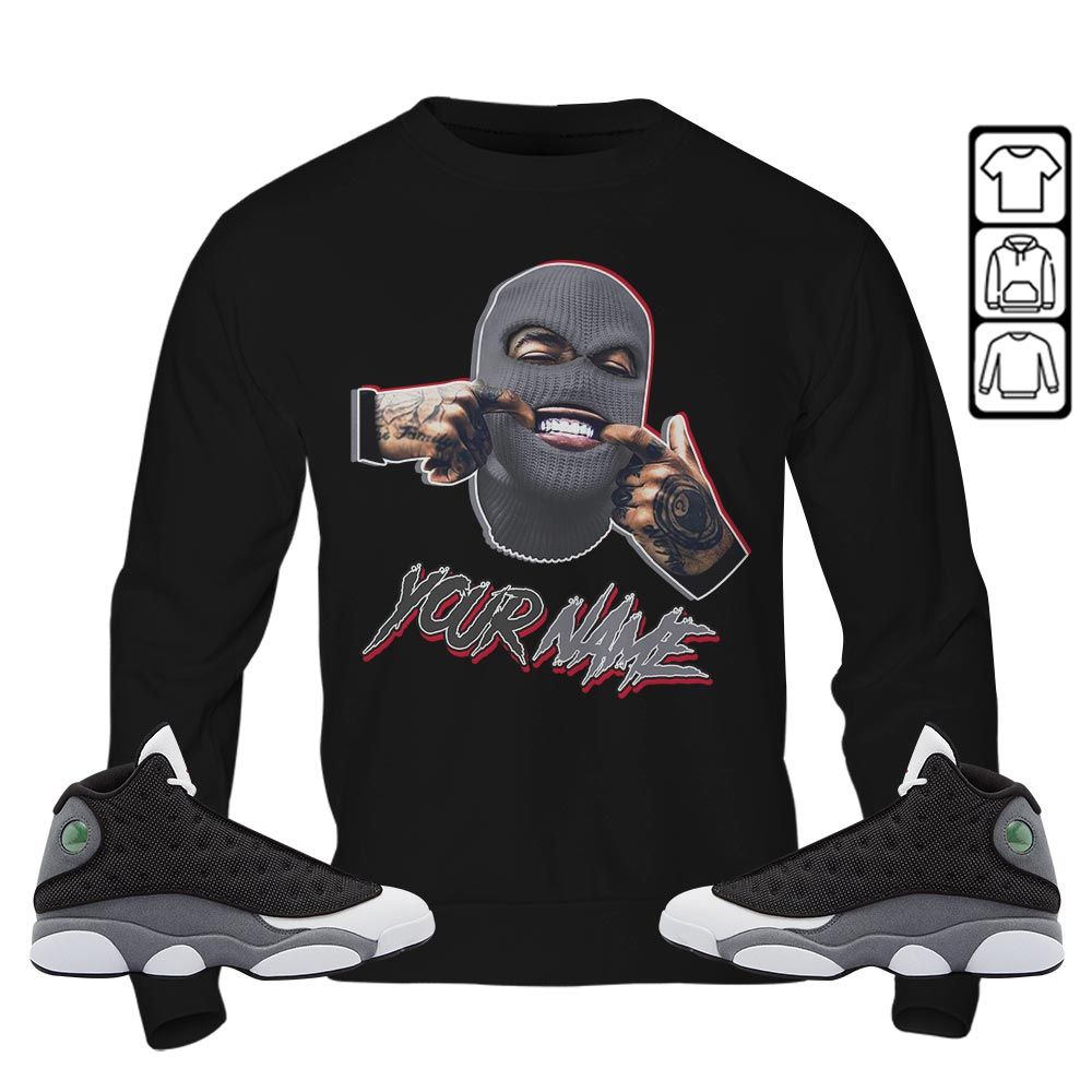 Bad Boy Custom Sneaker Shirt Match Black Flint 13s, Jordan Retro 13 Black Flint MKO Sweatshirt