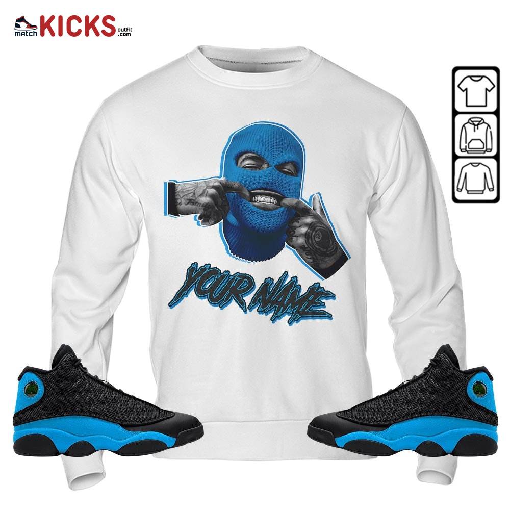 Bad Boy Custom Sneaker Shirt Match Black University Blue 13s, Jordan 13 Black University Blue 2022 MKO Sweatshirt