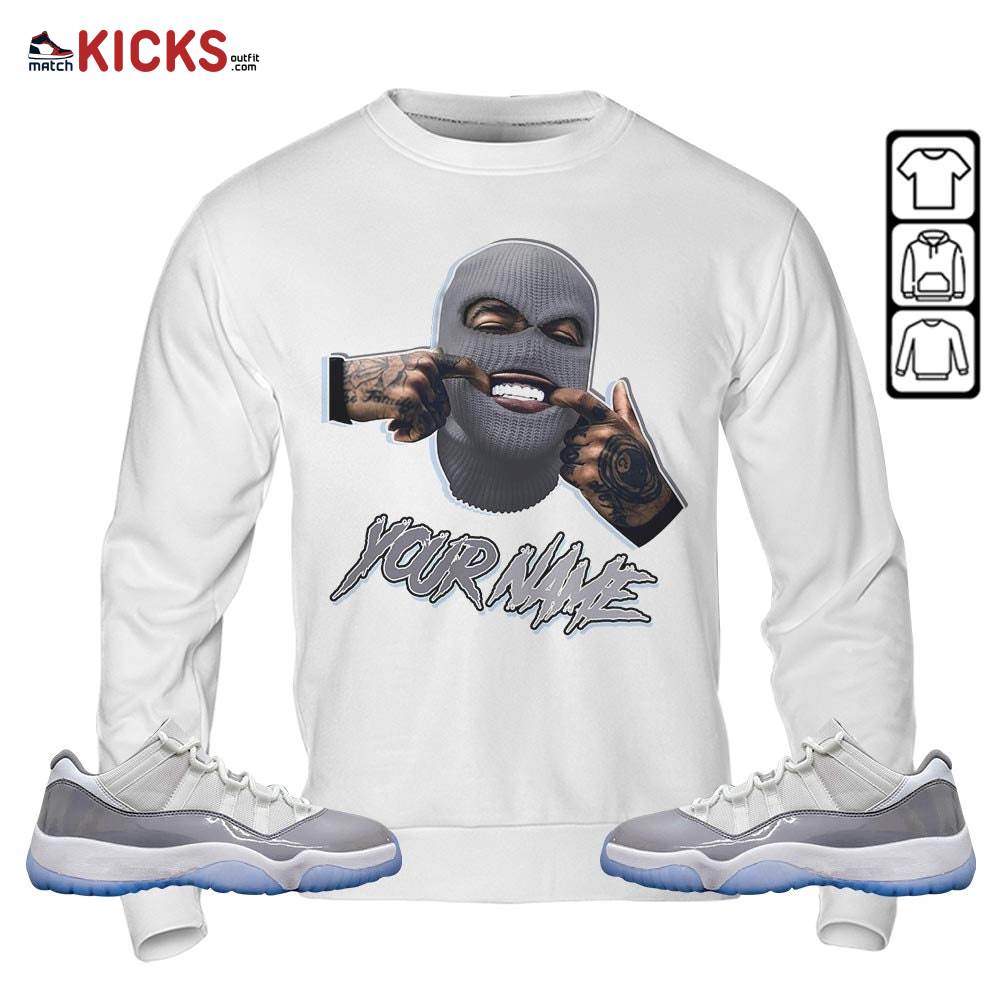 Bad Boy Custom Sneaker Shirt Match Cement Grey 11s, Jordan 11 Low Cement Grey MKO Sweatshirt