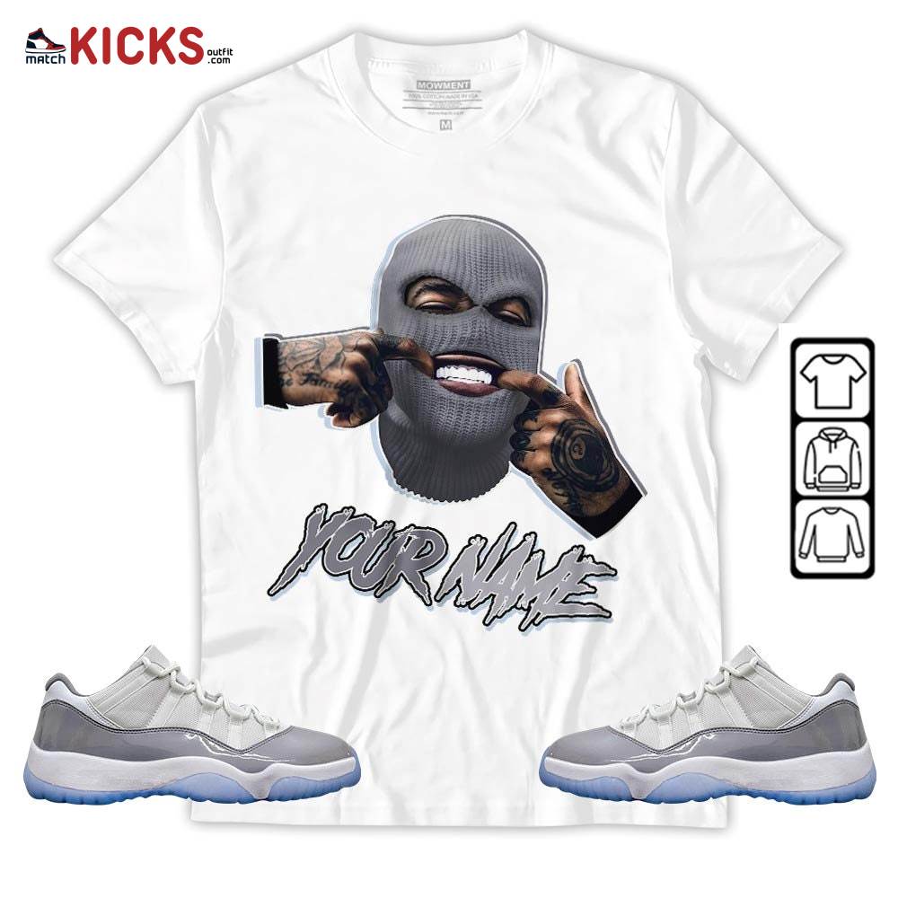 Bad Boy Custom Sneaker Shirt Match Cement Grey 11s, Jordan 11 Low Cement Grey MKO Sweatshirt