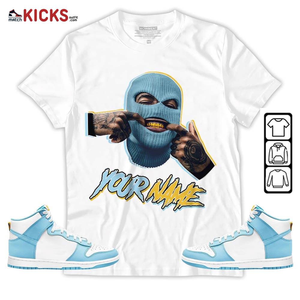 Bad Boy Custom Sneaker Shirt Match Dunk High Blue Chill, Dunk High Homer Simpson MKO Sweatshirt