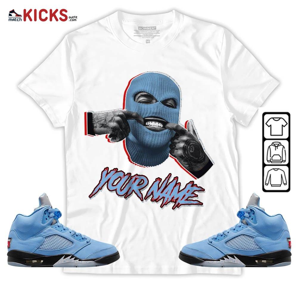 Bad Boy Custom Sneaker Shirt Match Retro University Blue 5s, Jordan 5 University Blue MKO Hoodie