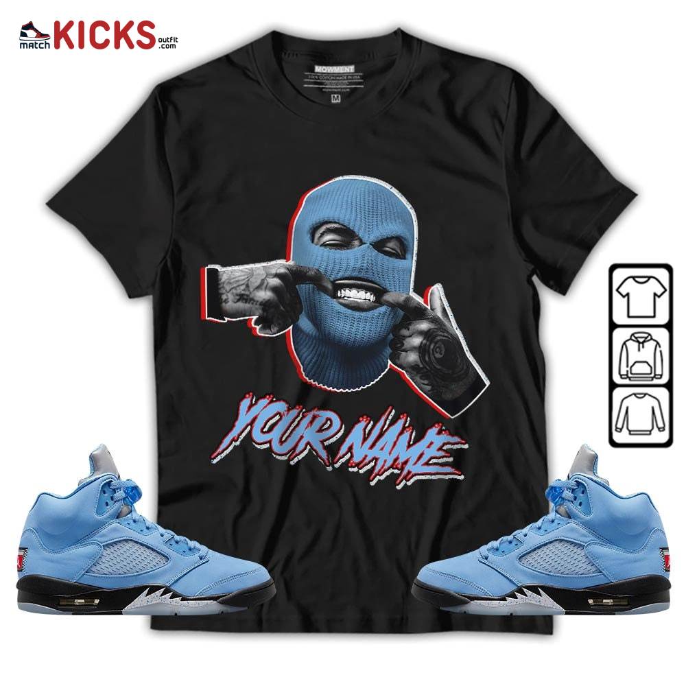 Bad Boy Custom Sneaker Shirt Match Retro University Blue 5s, Jordan 5 University Blue MKO T-Shirt