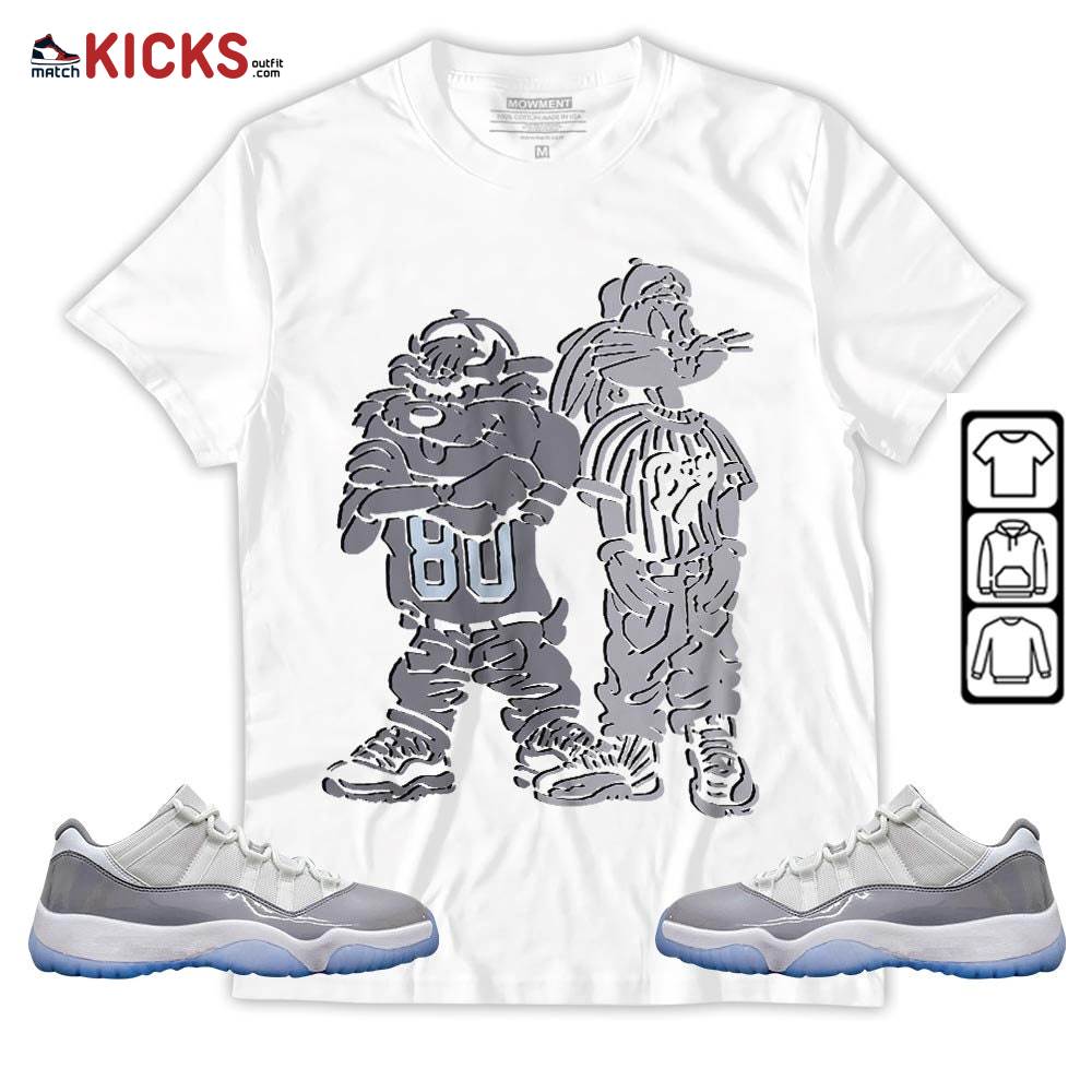 Bad Boy Hiphop 90s Sneaker Shirt Match Cement Grey 11s, Jordan 11 Low Cement Grey MKO T-Shirt