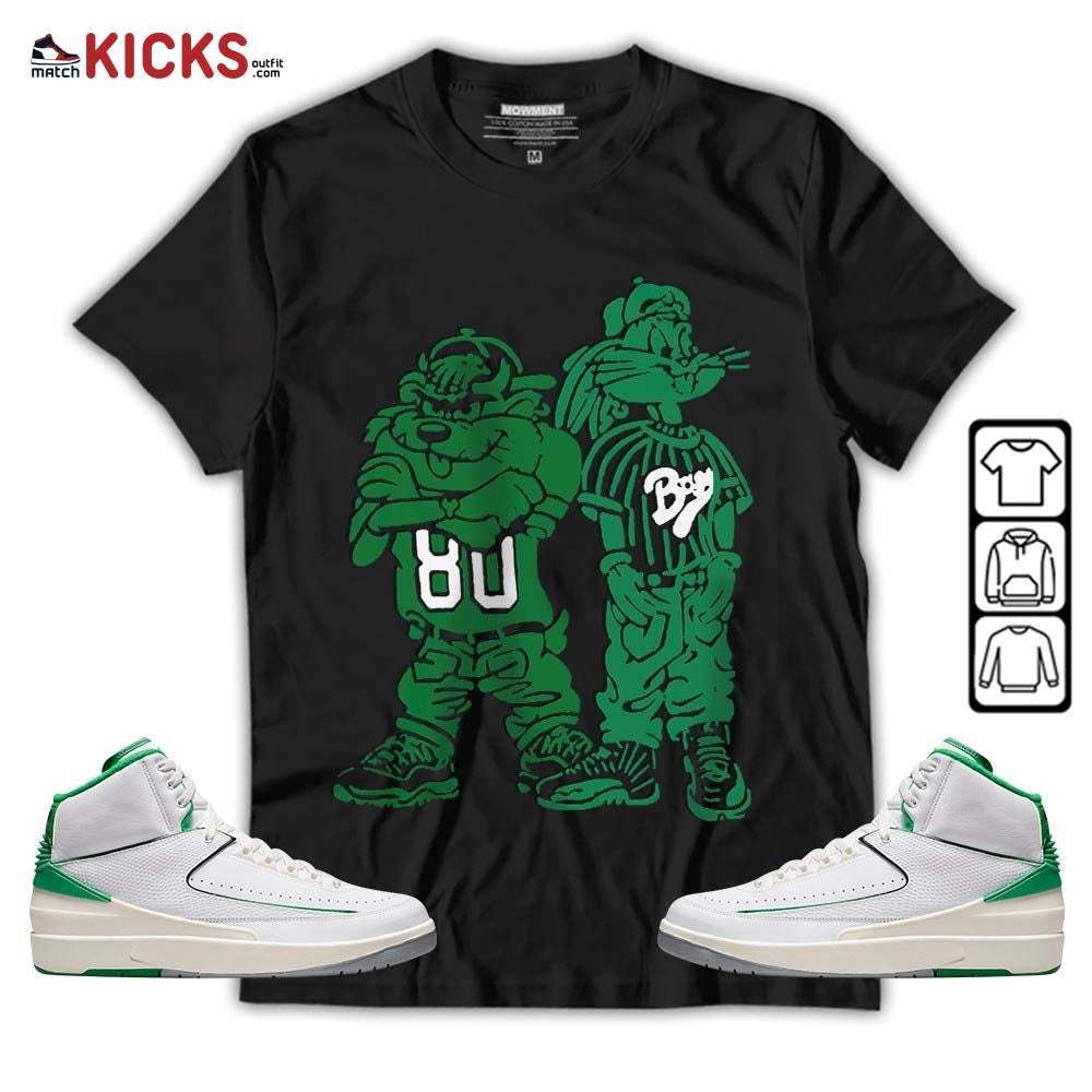 Bad Boy Hiphop 90s Sneaker Shirt Match Lucky Green 2s, Jordan 2 Lucky Green MKO Hoodie