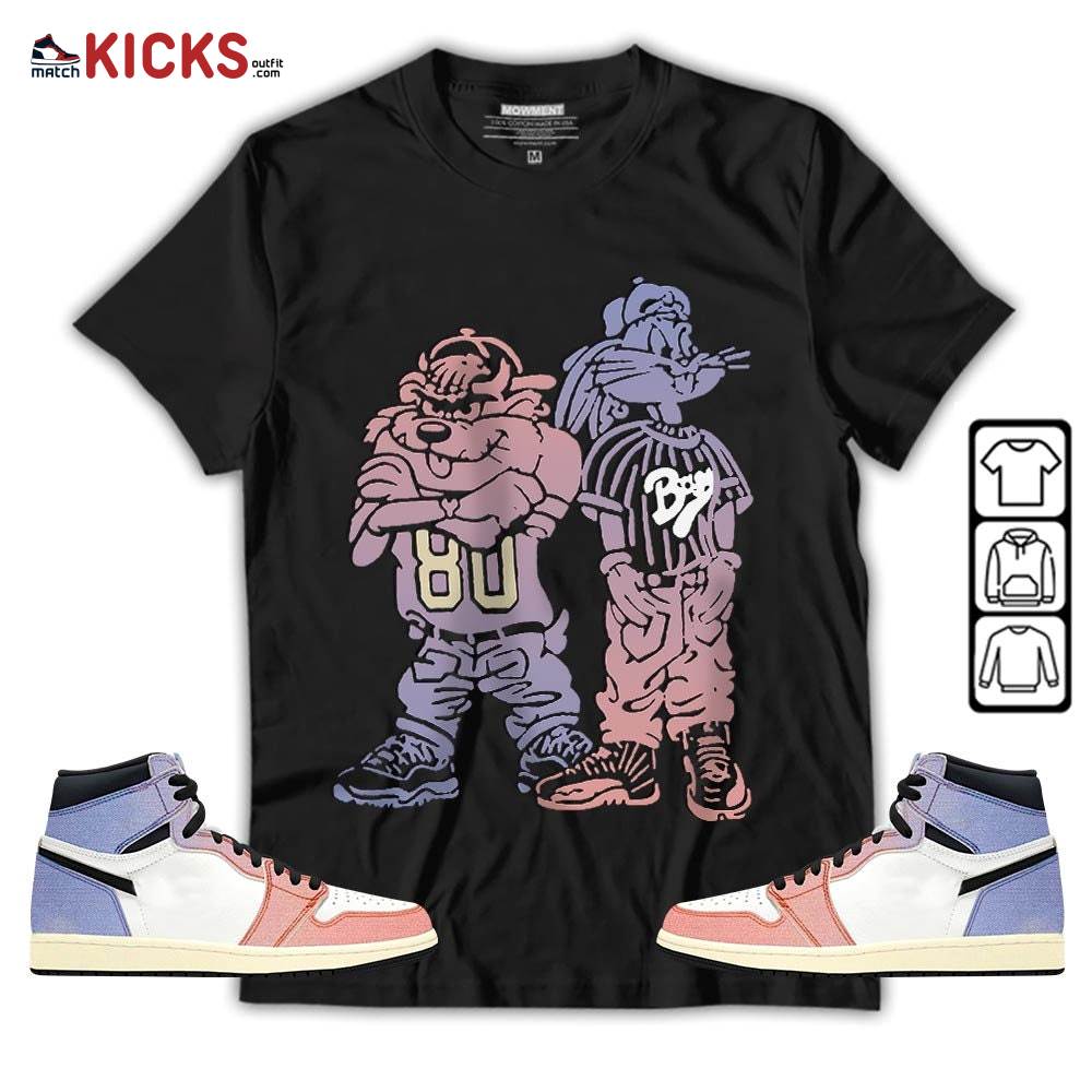 Bad Boy Hiphop 90s Sneaker Shirt Match Retro Skyline 1s, Jordan 1 High OG Skyline MKO Sweatshirt