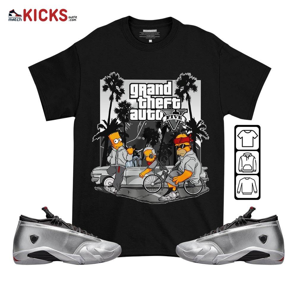 Bart Chicano Sneaker Shirt Match 14 Low Metallic Silver, Jordan 14 Metallic Silver MKO T-Shirt Bart Chicano Sneaker Shirt Match 14 Low Metallic Silver, Jordan 14 Metallic Silver MKO T-Shirt