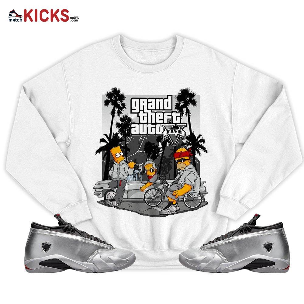 Bart Chicano Sneaker Shirt Match 14 Low Metallic Silver, Jordan 14 Metallic Silver MKO T-Shirt Bart Chicano Sneaker Shirt Match 14 Low Metallic Silver, Jordan 14 Metallic Silver MKO T-Shirt