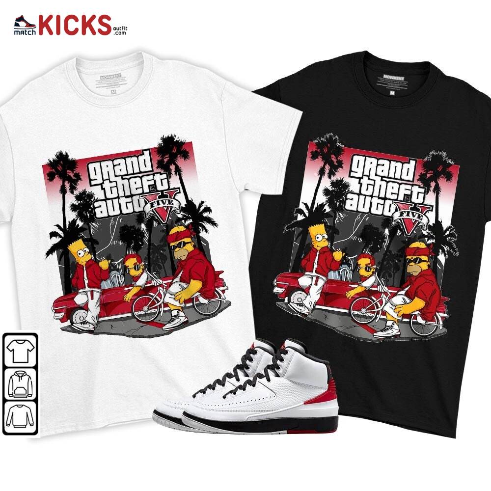Bart Chicano Sneaker Shirt Match 2 Chicago Varsity Red, Jordan Retro 2 Chicago MKO T-Shirt