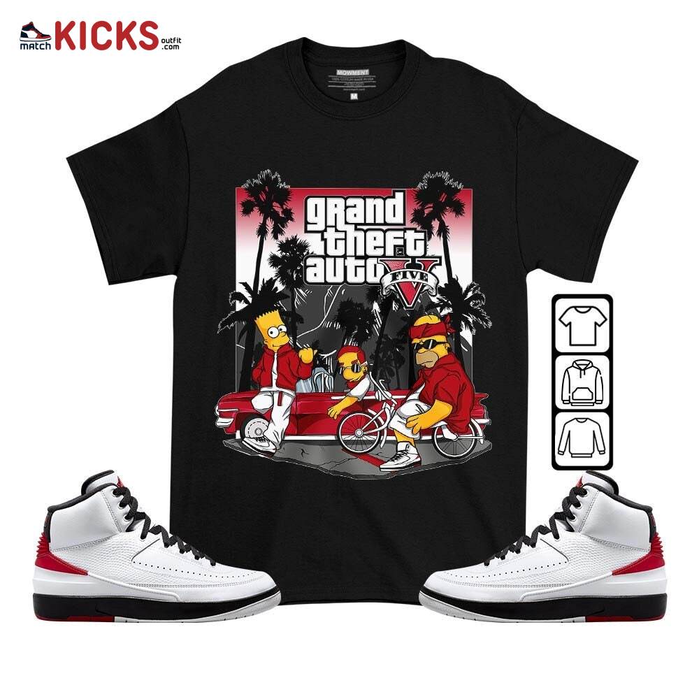 Bart Chicano Sneaker Shirt Match 2 Chicago Varsity Red, Jordan Retro 2 Chicago MKO T-Shirt