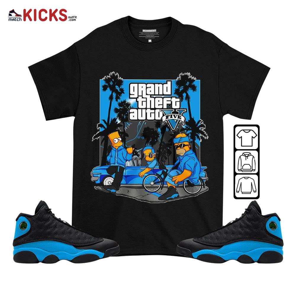 Bart Chicano Sneaker Shirt Match Black University Blue 13s, Jordan 13 Black University Blue 2022 MKO T-Shirt