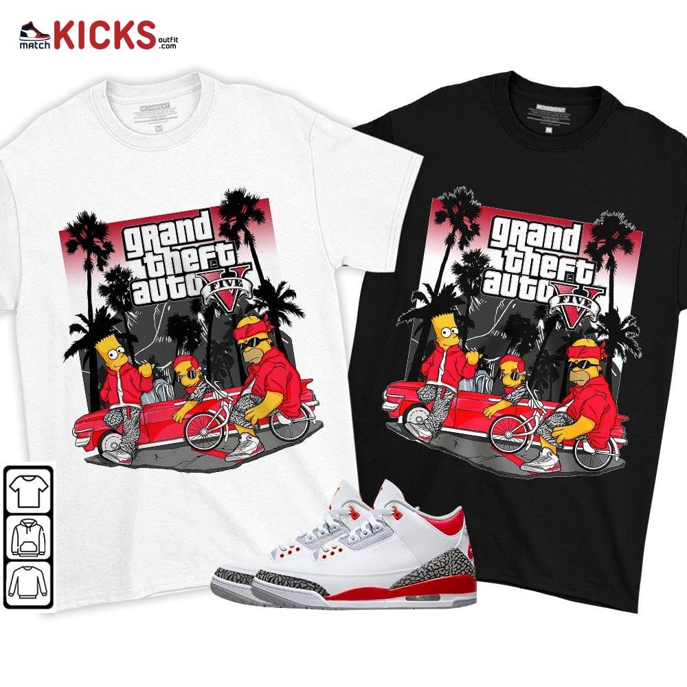 Bart Chicano Sneaker Shirt Match Fire Red 3s, Jordan 3 Retro Fire Red MKO T-Shirt