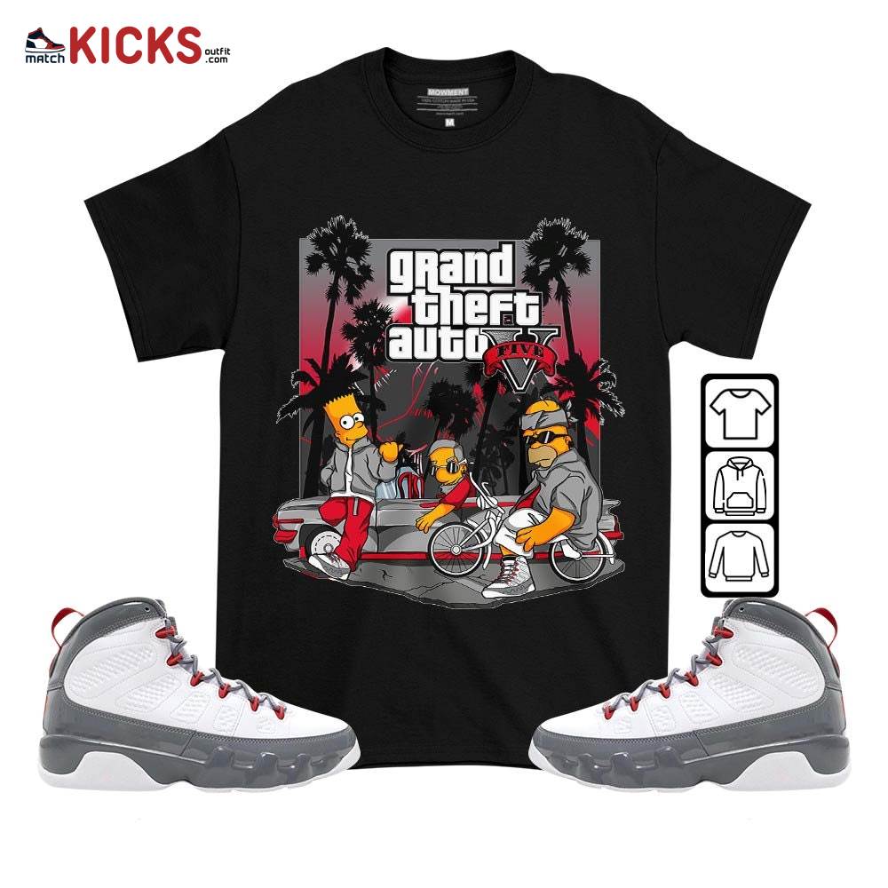 Bart Chicano Sneaker Shirt Match Fire Red 9s, Jordan 9 Retro Fire Red MKO T-Shirt