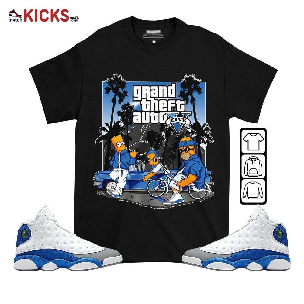 Bart Chicano Sneaker Shirt Match French Blue 13s, Jordan 13 French Blue MKO T-Shirt