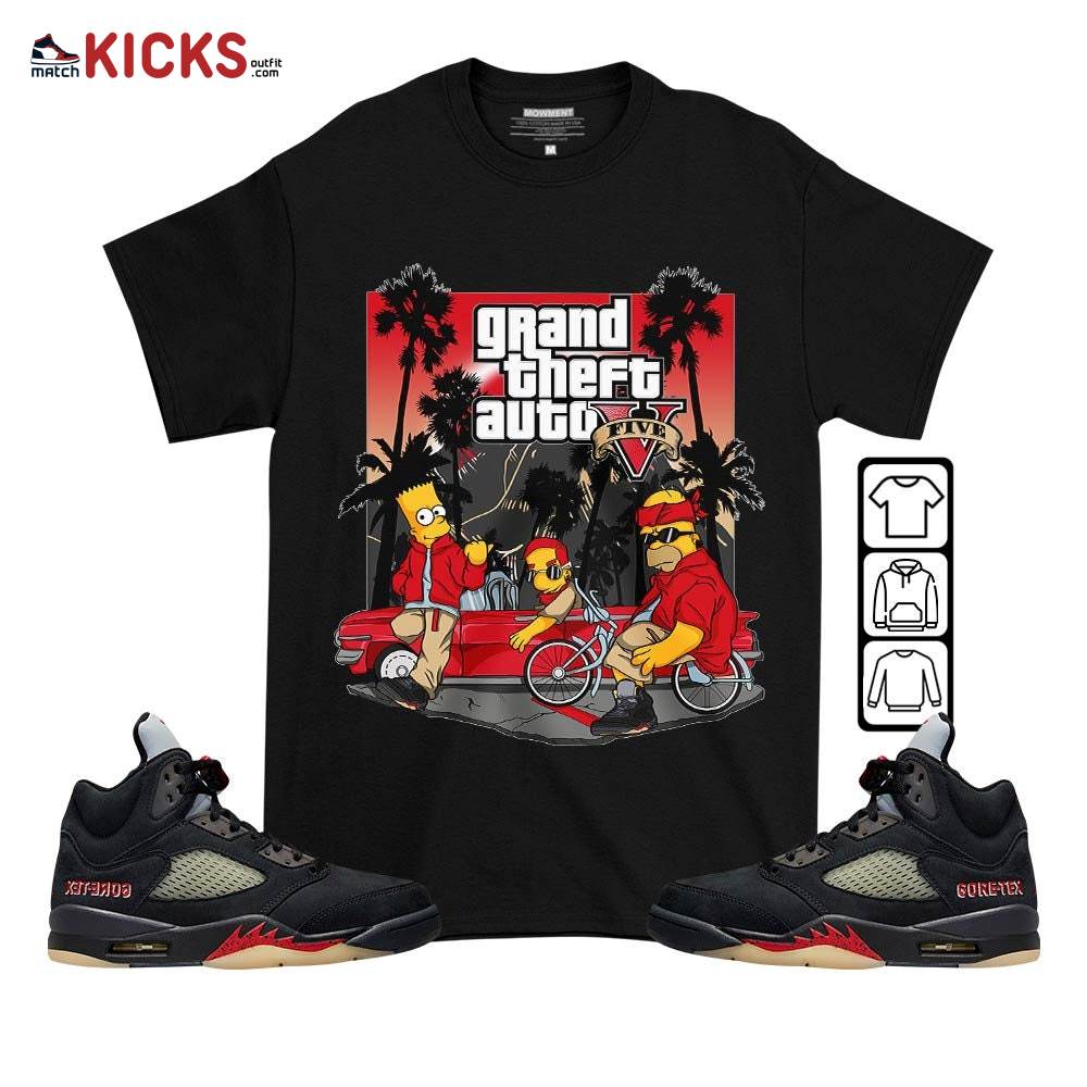 Bart Chicano Sneaker Shirt Match Gore-Tex 5s, Jordan 5 GORE-TEX Off Noir MKO T-Shirt