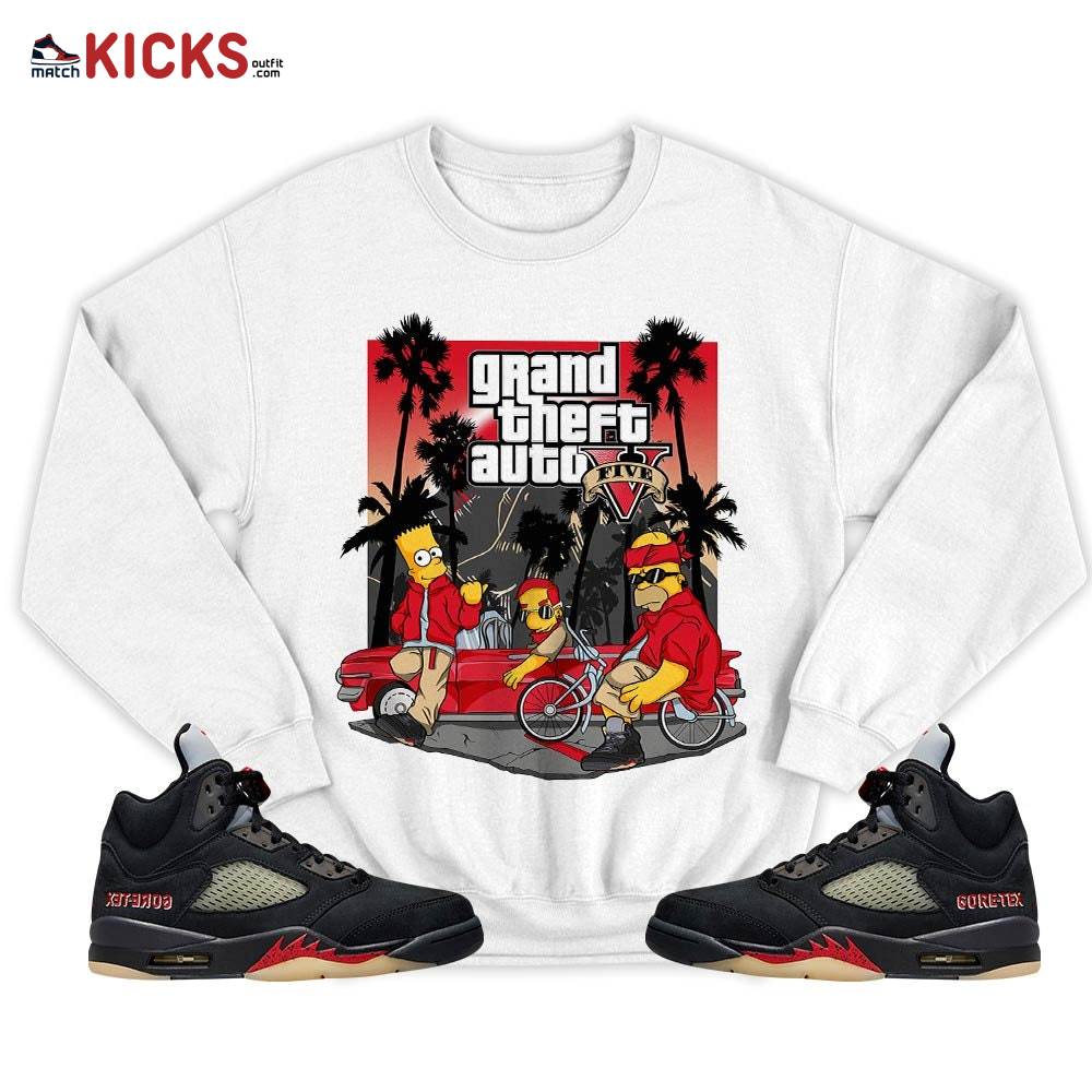 Bart Chicano Sneaker Shirt Match Gore-Tex 5s, Jordan 5 GORE-TEX Off Noir MKO T-Shirt Bart Chicano Sneaker Shirt Match Gore-Tex 5s, Jordan 5 GORE-TEX Off Noir MKO T-Shirt