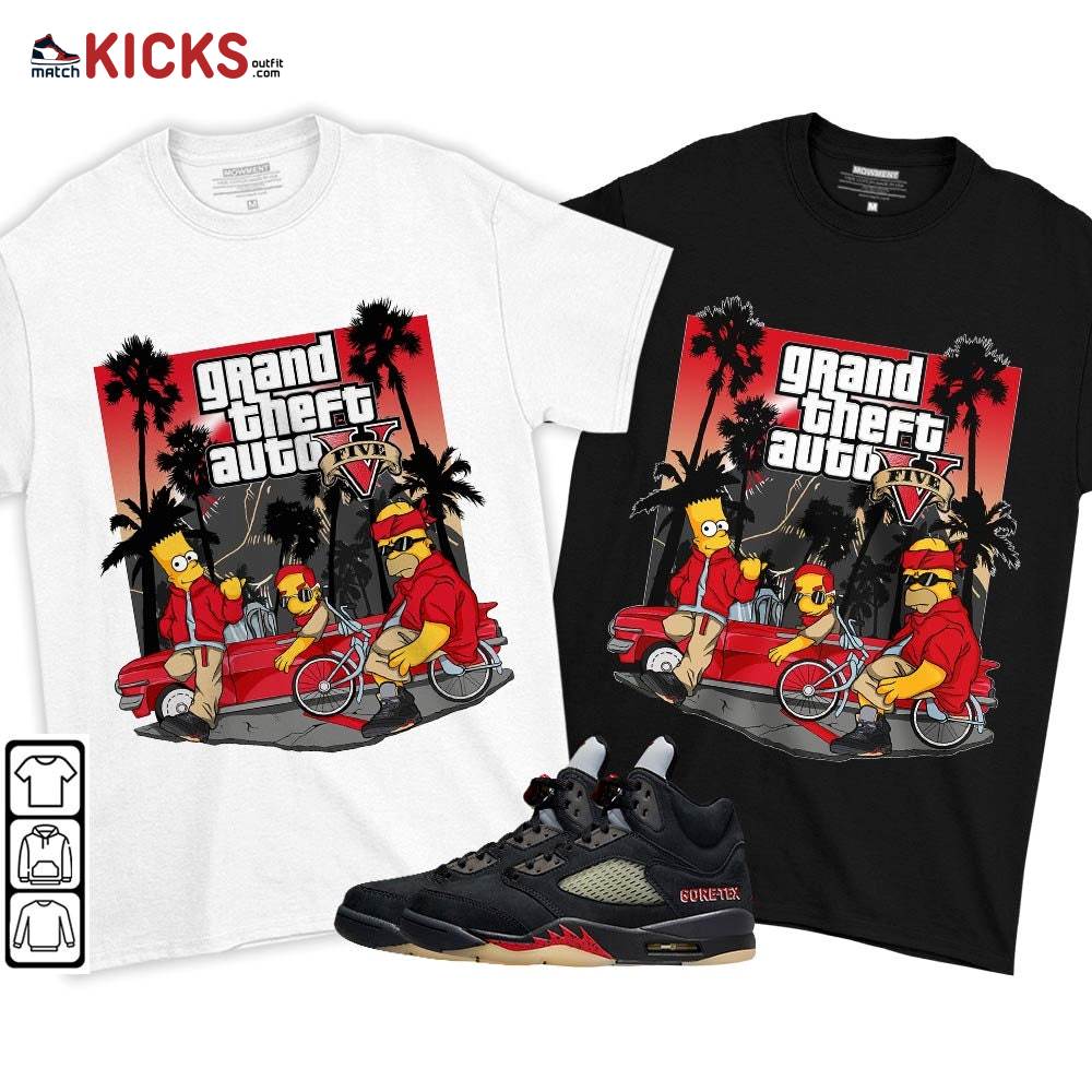 Bart Chicano Sneaker Shirt Match Gore-Tex 5s, Jordan 5 GORE-TEX Off Noir MKO T-Shirt Bart Chicano Sneaker Shirt Match Gore-Tex 5s, Jordan 5 GORE-TEX Off Noir MKO T-Shirt