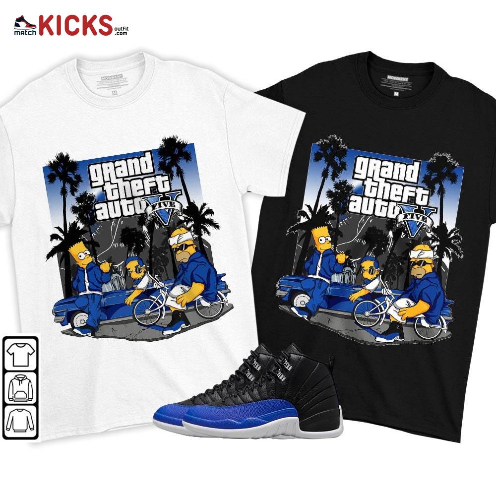 Bart Chicano Sneaker Shirt Match Hyper Royal 12s, Jordan 12 Hyper Royal MKO T-Shirt