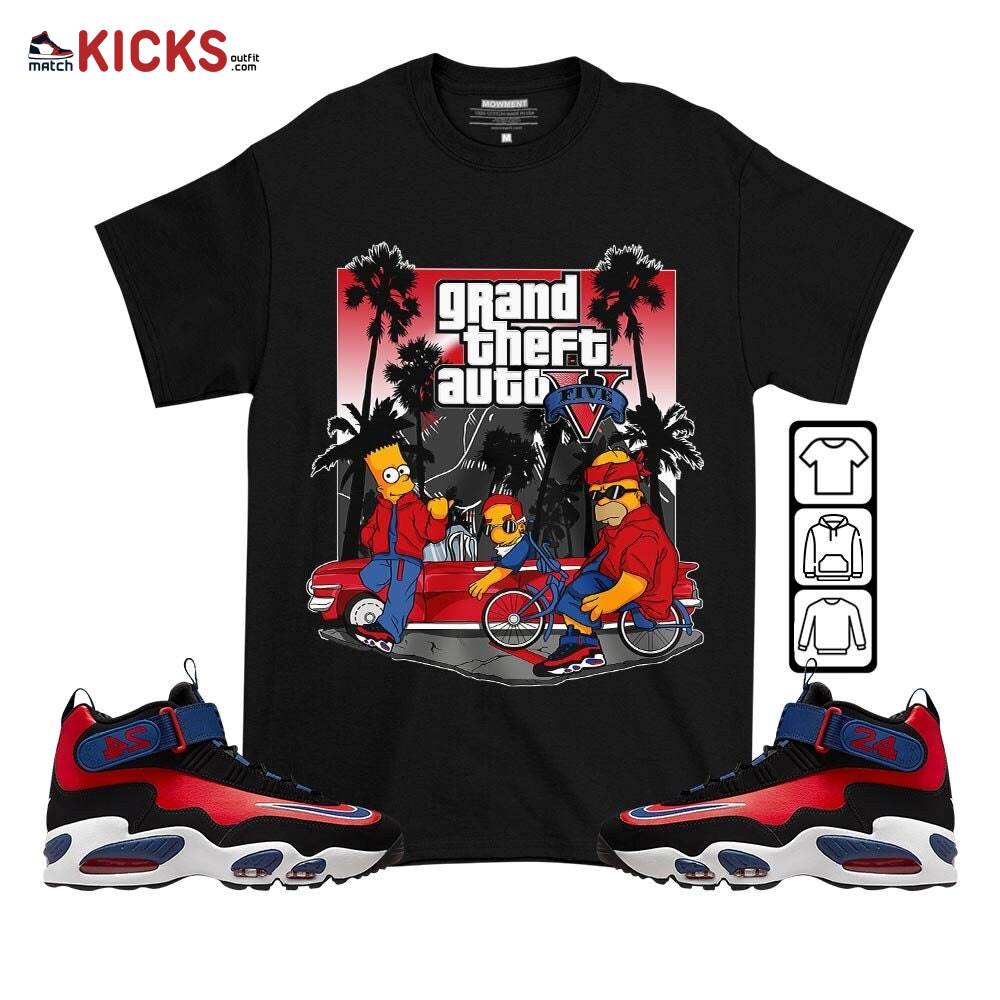 Bart Chicano Sneaker Shirt Match Max 1 Navy Red Black, Air Griffey Max 1 Black Red Navy Blue MKO T-Shirt