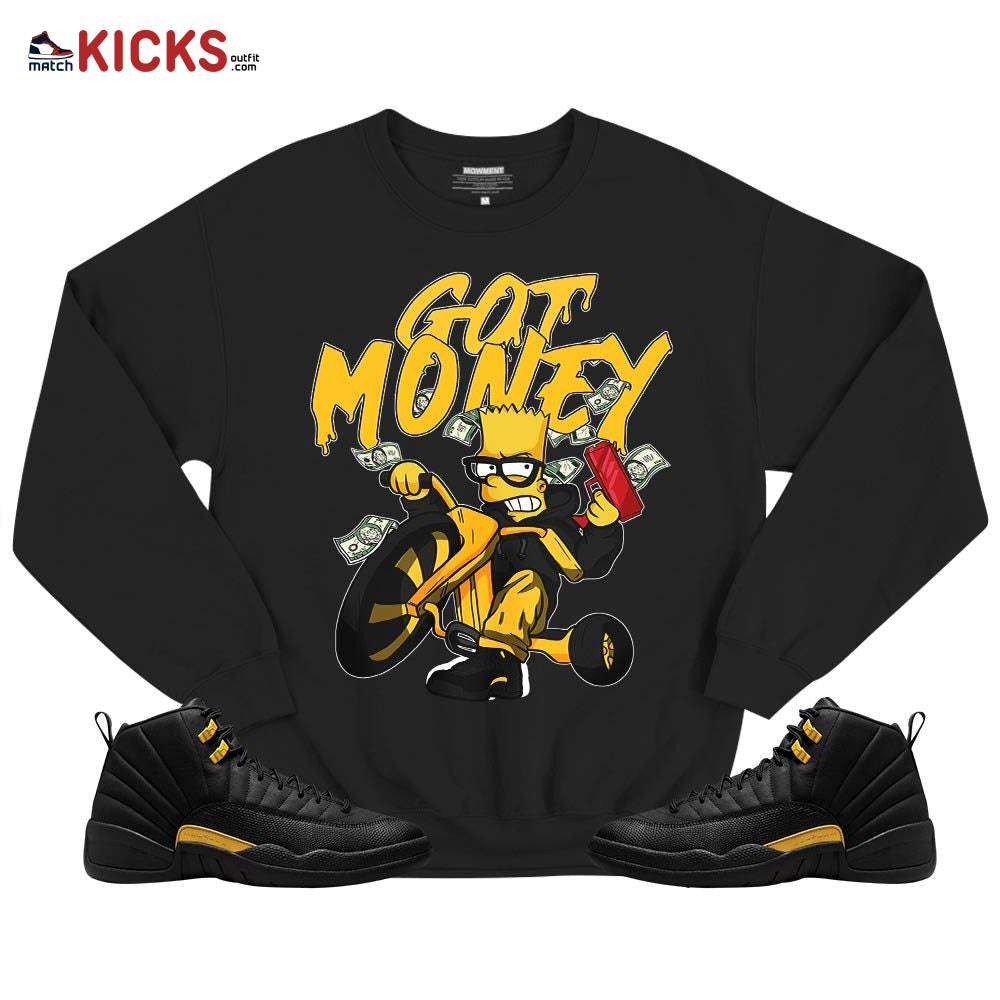 Bart Got Money Sneaker Shirt Match Black Taxi 12s, Jordan 12 Retro Black Taxi MKO T-Shirt Bart Got Money Sneaker Shirt Match Black Taxi 12s, Jordan 12 Retro Black Taxi MKO T-Shirt