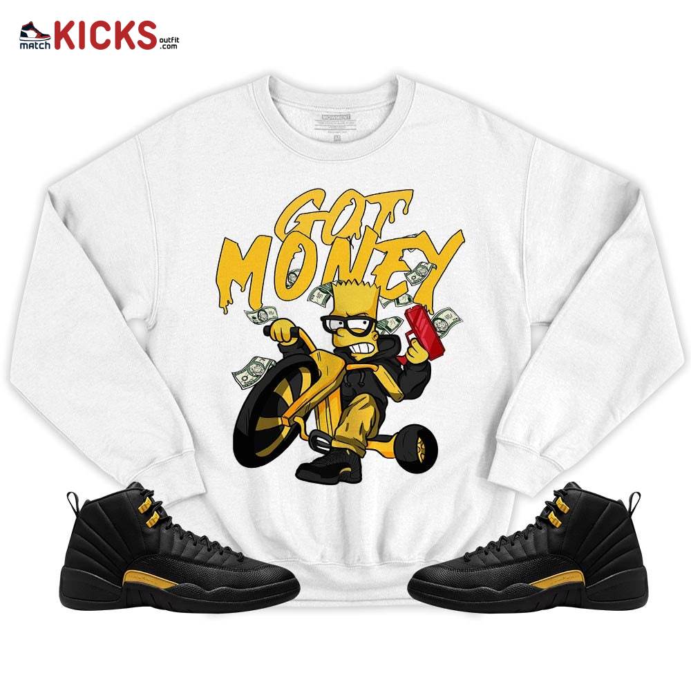 Bart Got Money Sneaker Shirt Match Black Taxi 12s, Jordan 12 Retro Black Taxi MKO T-Shirt Bart Got Money Sneaker Shirt Match Black Taxi 12s, Jordan 12 Retro Black Taxi MKO T-Shirt