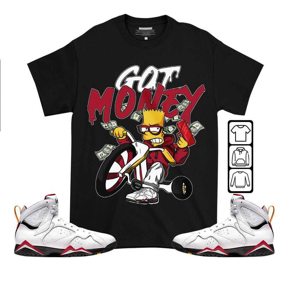 Bart Got Money Sneaker Shirt Match Cardinal 7s, Jordan 7 Retro Cardinal MKO T-Shirt Bart Got Money Sneaker Shirt Match Cardinal 7s, Jordan 7 Retro Cardinal MKO T-Shirt