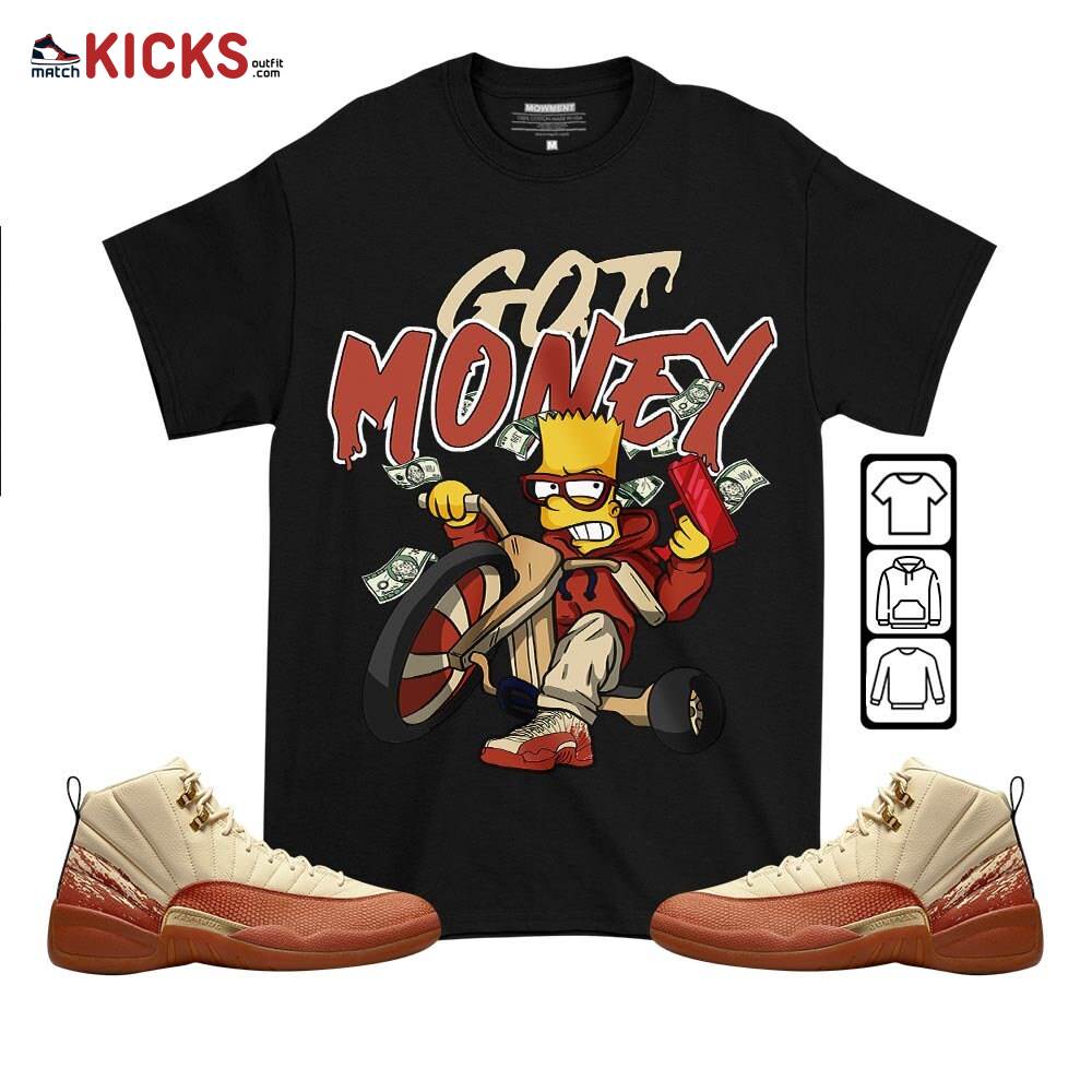 Bart Got Money Sneaker Shirt Match Eastside Golf 12s, Jordan 12 Retro Eastside Golf MKO T-Shirt