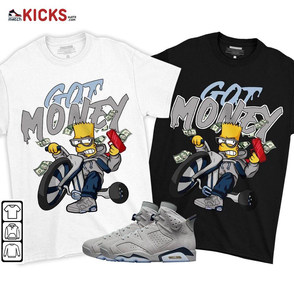 Bart Got Money Sneaker Shirt Match Georgetown 6s, Jordan 6 Retro Georgetown MKO T-Shirt