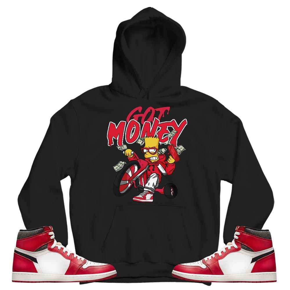 Bart Got Money Sneaker Shirt Match High OG Chicago 1s, Jordan 1 Lost Found Chicago MKO T-Shirt