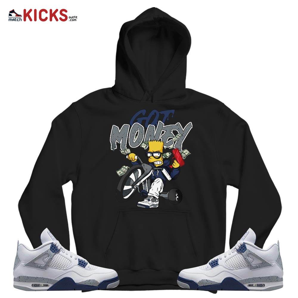Bart Got Money Sneaker Shirt Match Midnight Navy 4s, Jordan 4 Retro Midnight Navy MKO T-Shirt Bart Got Money Sneaker Shirt Match Midnight Navy 4s, Jordan 4 Retro Midnight Navy MKO T-Shirt
