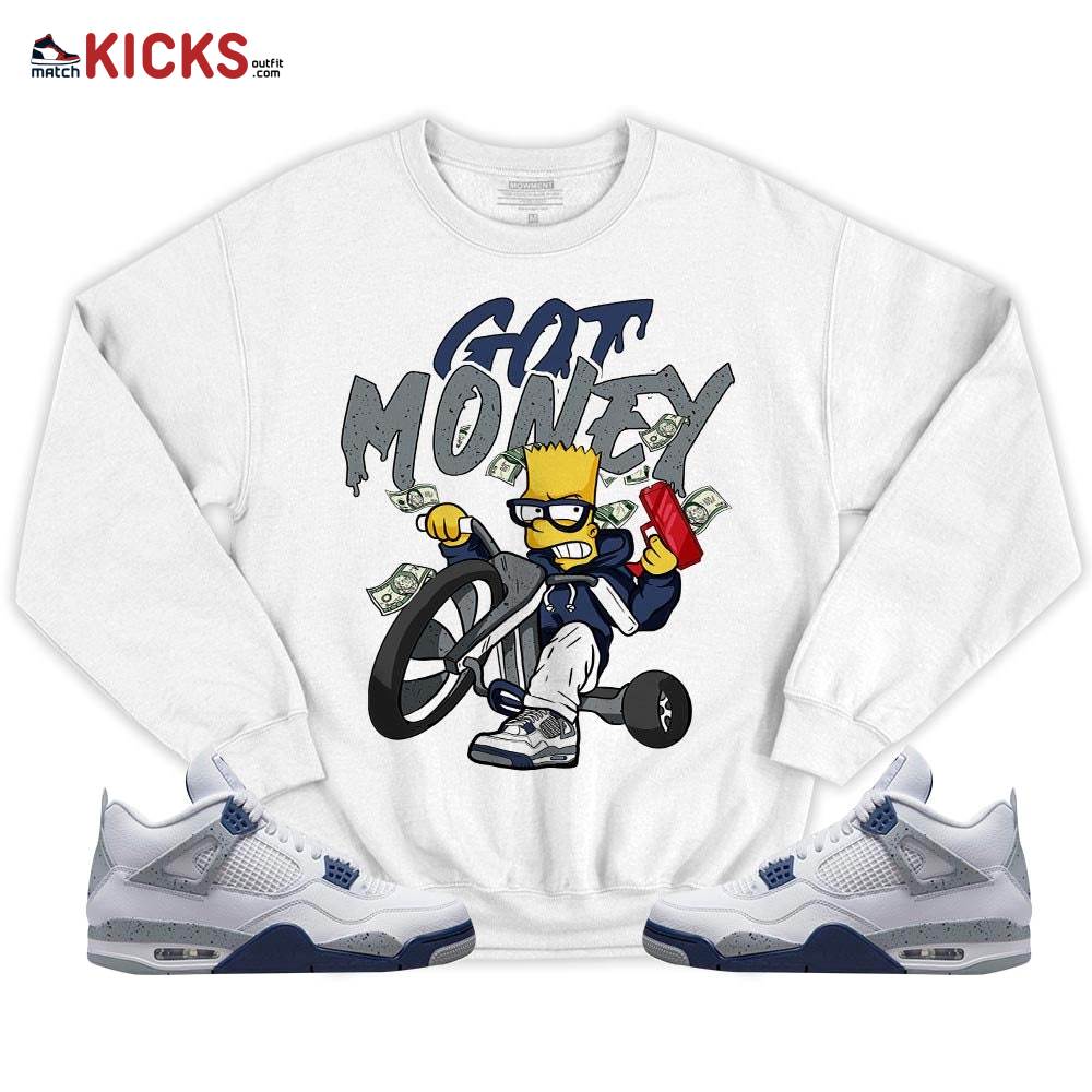 Bart Got Money Sneaker Shirt Match Midnight Navy 4s, Jordan 4 Retro Midnight Navy MKO T-Shirt Bart Got Money Sneaker Shirt Match Midnight Navy 4s, Jordan 4 Retro Midnight Navy MKO T-Shirt