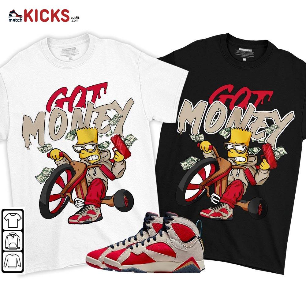 Bart Got Money Sneaker Shirt Match Trophy Room 7s, Jordan 7 Trophy Room MKO T-Shirt