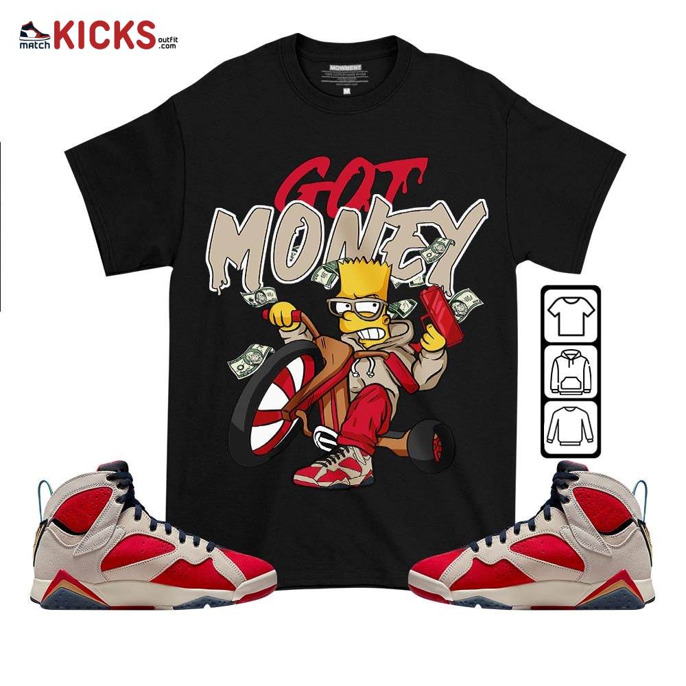 Bart Got Money Sneaker Shirt Match Trophy Room 7s, Jordan 7 Trophy Room MKO T-Shirt