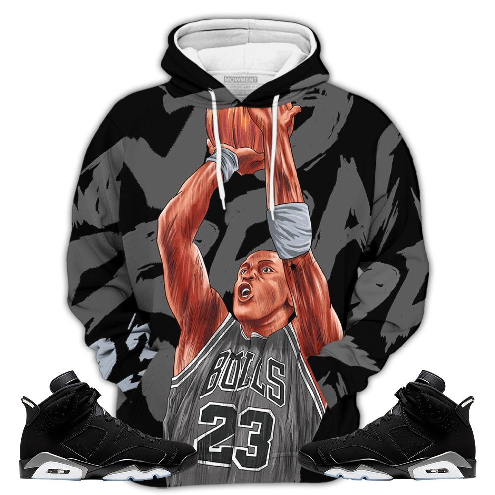 Basketball 23 Superstar Sneaker Shirt Match Black Chrome 6S, Jordan 6 Black Chrome Hoodie Sweatshirt Tee All Over Print MKO Shirt