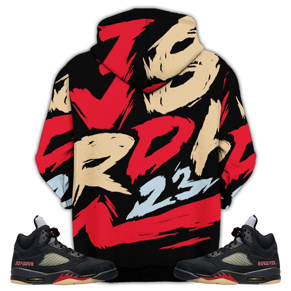 Basketball 23 Superstar Sneaker Shirt Match Gore-Tex 5S, Jordan 5 Gore-Tex Off Noir Hoodie Sweatshirt Tee All Over Print MKO Shirt