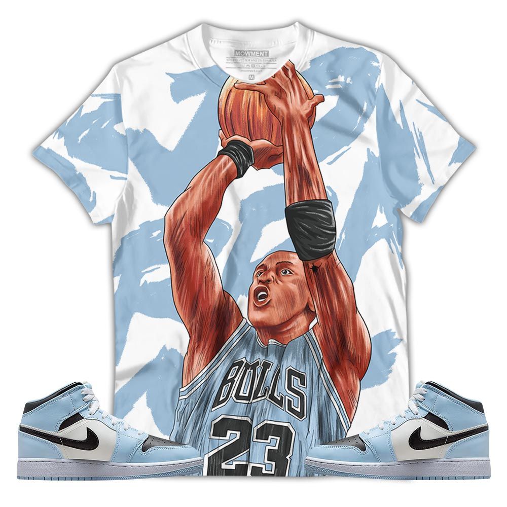 Basketball 23 Superstar Sneaker Shirt Match Mid Ice Blue 1S, Jordan 1 Mid Ice Blue Hoodie Sweatshirt Tee All Over Print MKO Shirt Basketball 23 Superstar Sneaker Shirt Match Mid Ice Blue 1S, Jordan 1 Mid Ice Blue Hoodie Sweatshirt Tee All Over Print MKO Shirt