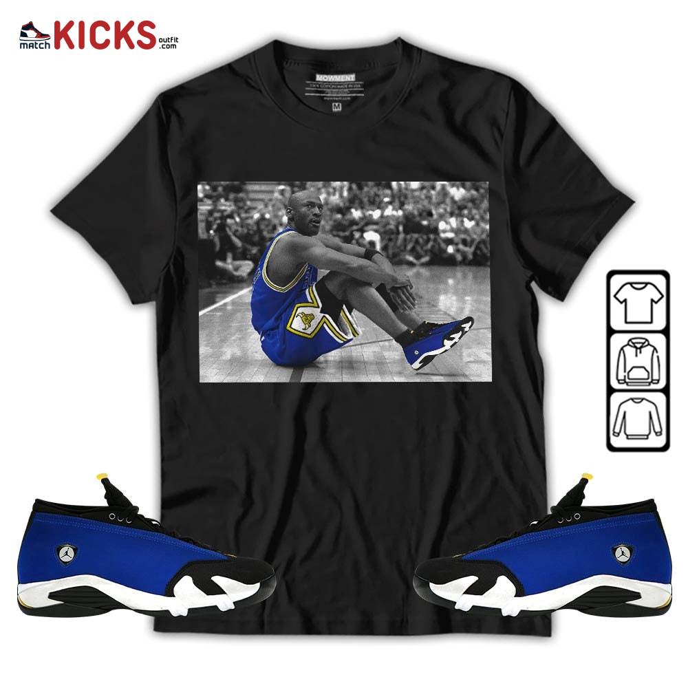 Basketball Goat Number 23 Sneaker Shirt Match 2023 Blue Laney 14s, Jordan 14 Laney MKO T-Shirt Basketball Goat Number 23 Sneaker Shirt Match 2023 Blue Laney 14s, Jordan 14 Laney MKO T-Shirt