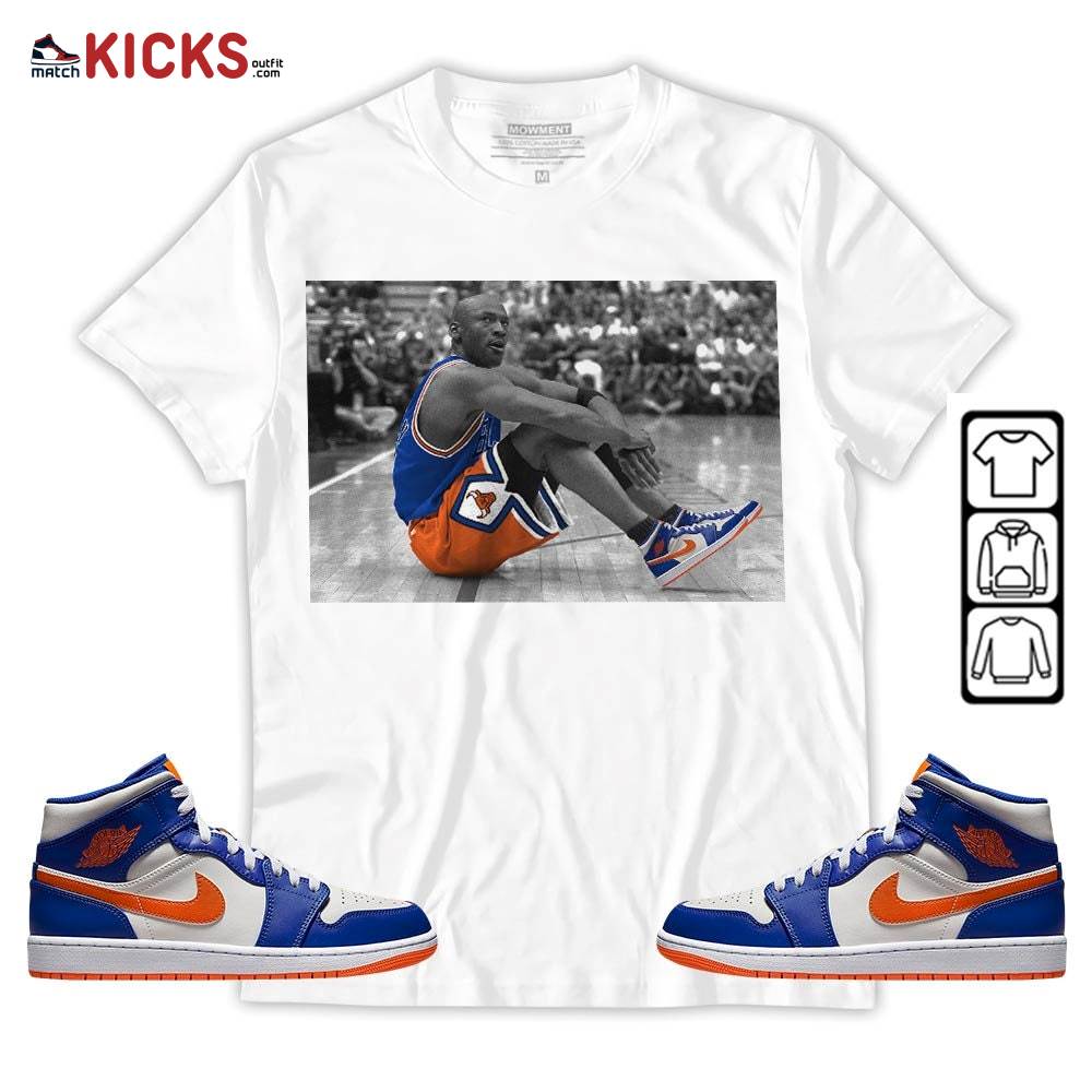 Basketball Goat Number 23 Sneaker Shirt Match Mid Knicks 1s, Jordan 1 Mid Knicks MKO Hoodie