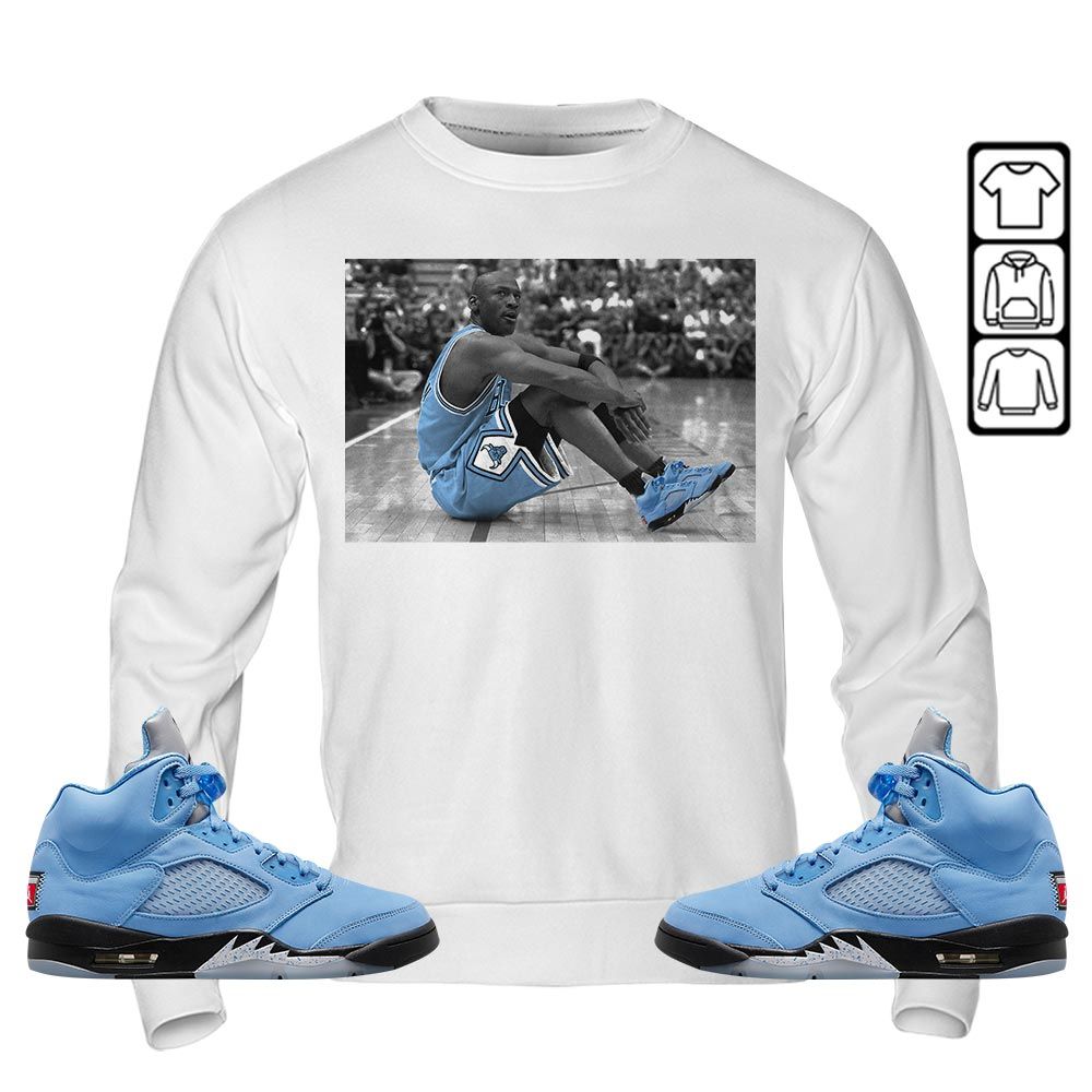 Basketball Goat Number 23 Sneaker Shirt Match Retro University Blue 5s, Jordan 5 University Blue MKO T-Shirt Basketball Goat Number 23 Sneaker Shirt Match Retro University Blue 5s, Jordan 5 University Blue MKO T-Shirt