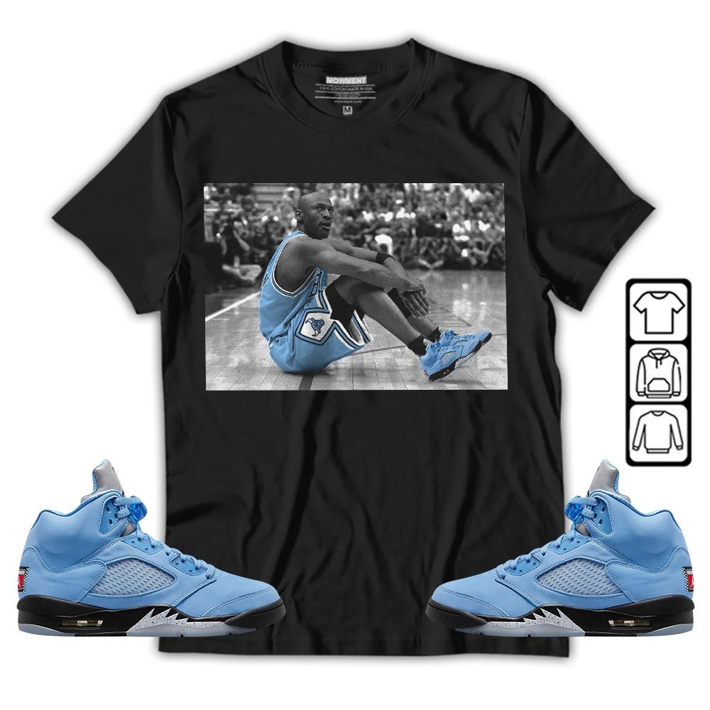 Basketball Goat Number 23 Sneaker Shirt Match Retro University Blue 5s, Jordan 5 University Blue MKO T-Shirt Basketball Goat Number 23 Sneaker Shirt Match Retro University Blue 5s, Jordan 5 University Blue MKO T-Shirt