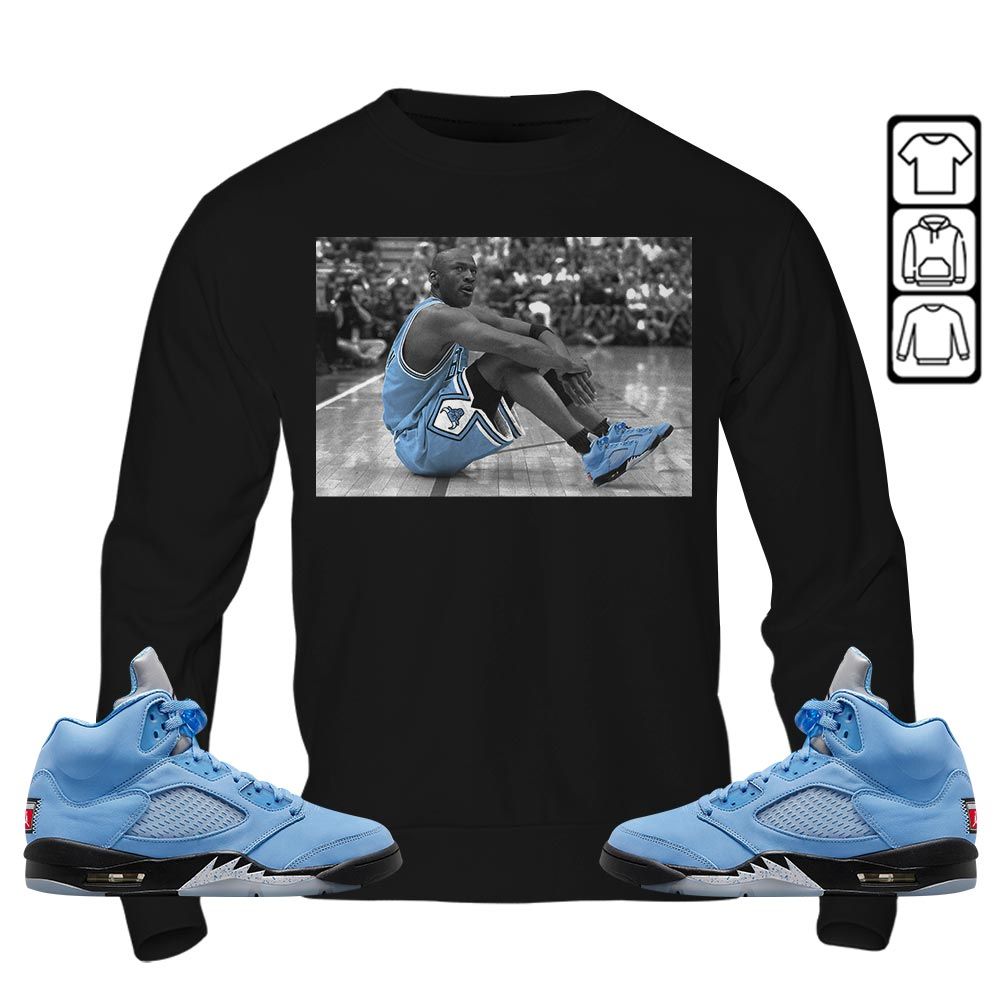 Basketball Goat Number 23 Sneaker Shirt Match Retro University Blue 5s, Jordan 5 University Blue MKO T-Shirt Basketball Goat Number 23 Sneaker Shirt Match Retro University Blue 5s, Jordan 5 University Blue MKO T-Shirt