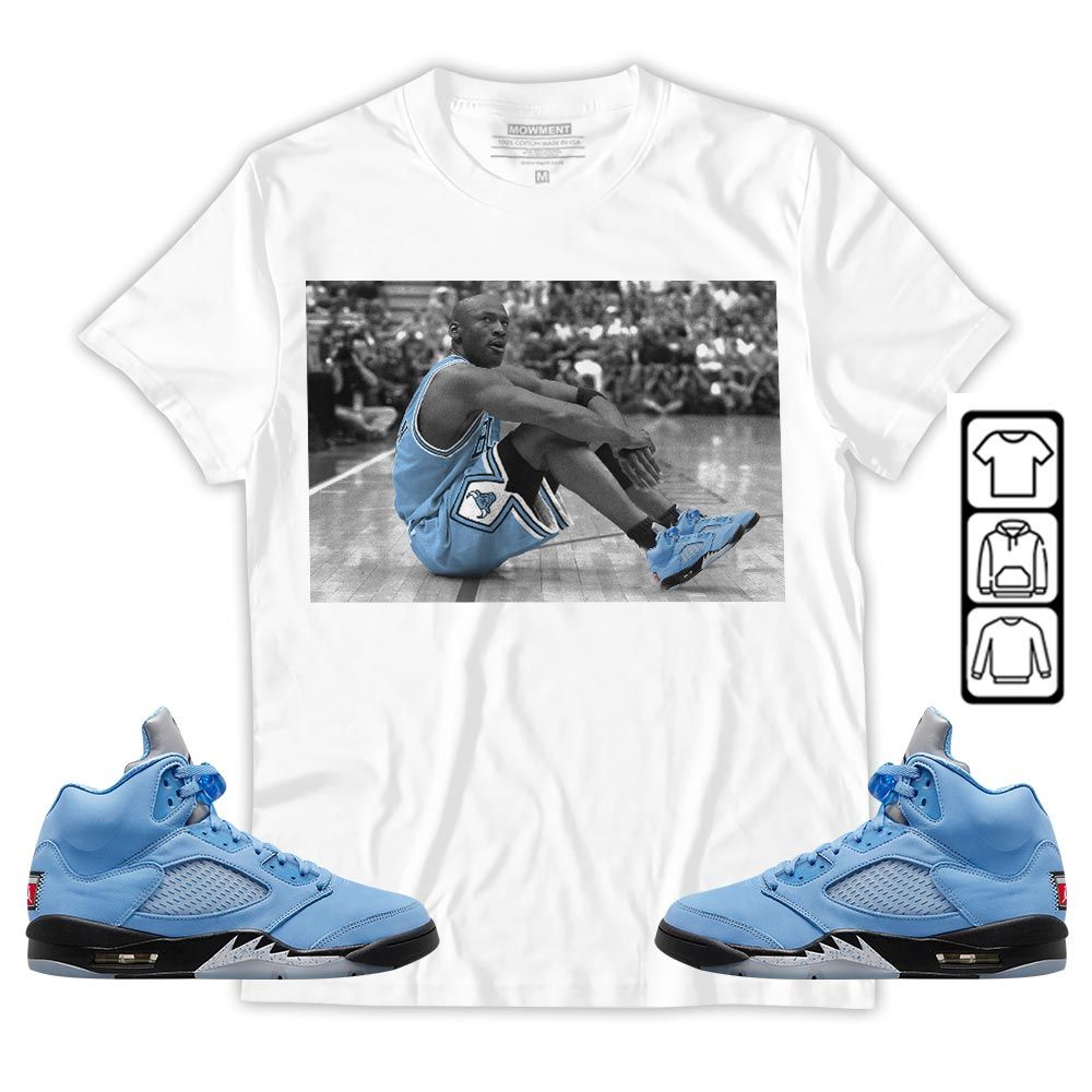 Basketball Goat Number 23 Sneaker Shirt Match Retro University Blue 5s, Jordan 5 University Blue MKO T-Shirt Basketball Goat Number 23 Sneaker Shirt Match Retro University Blue 5s, Jordan 5 University Blue MKO T-Shirt