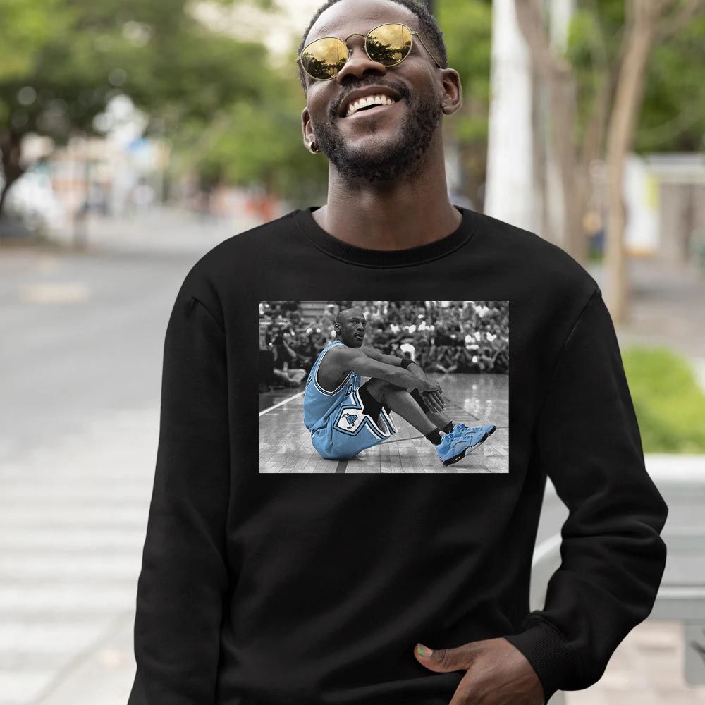 Basketball Goat Number 23 Sneaker Shirt Match Retro University Blue 5s, Jordan 5 University Blue MKO T-Shirt Basketball Goat Number 23 Sneaker Shirt Match Retro University Blue 5s, Jordan 5 University Blue MKO T-Shirt