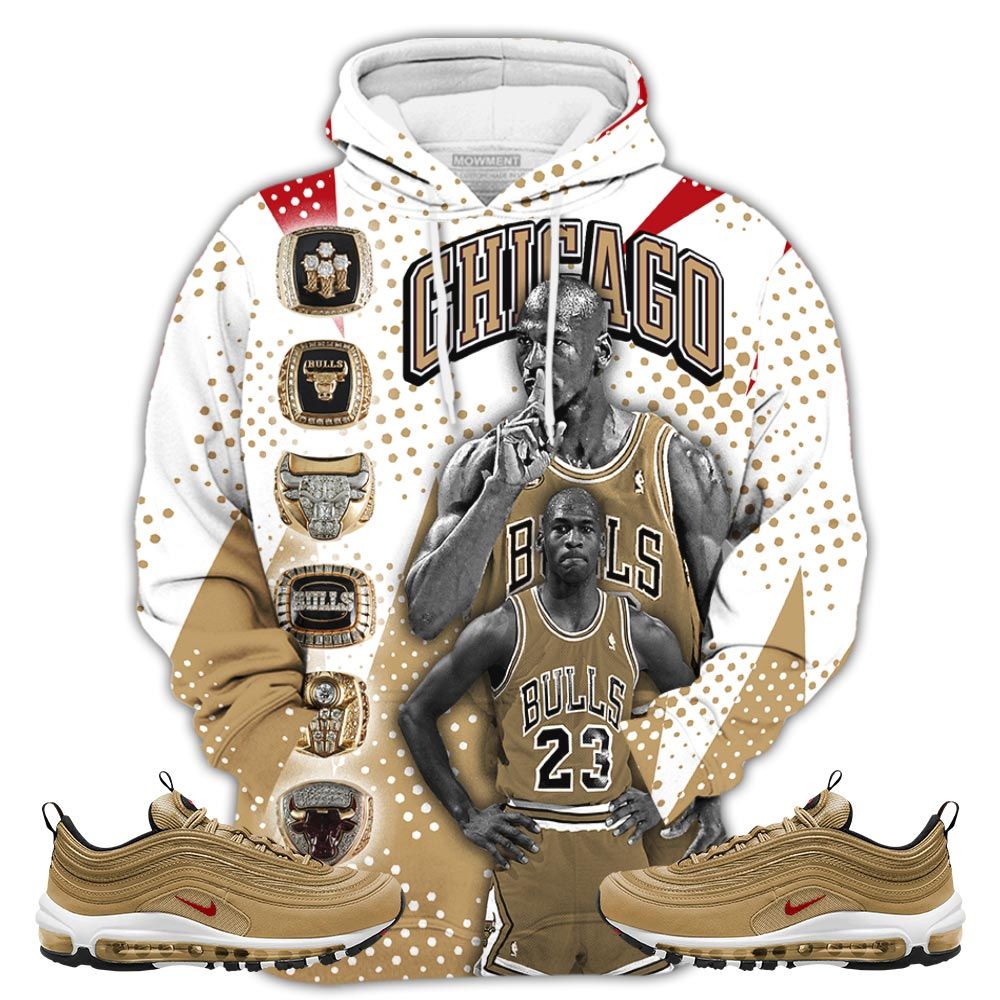 Basketball League Sneaker Shirt Match Air Max 97 Metallic Gold, Air Max 97 Gold Bullet Hoodie Sweatshirt Tee All Over Print MKO Shirt
