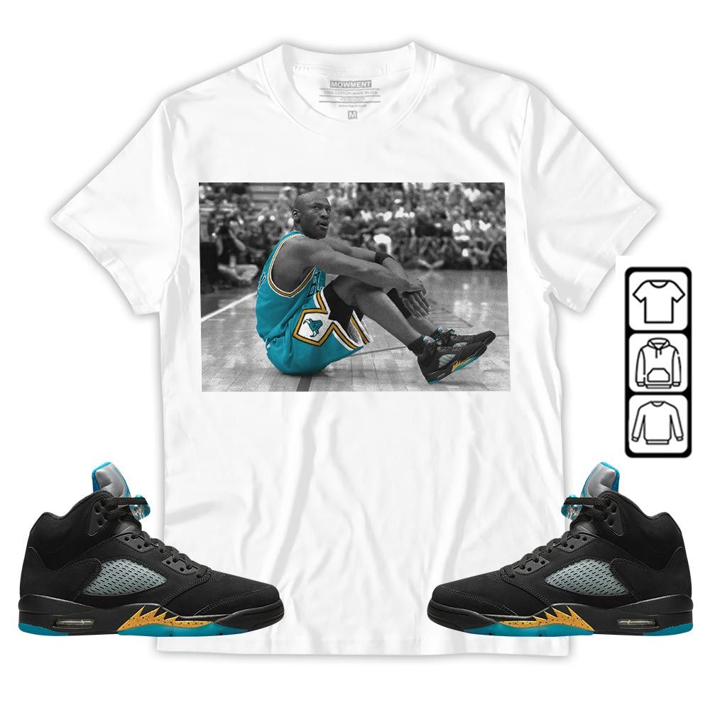 Basketball Shoes Goat Number 23 Sneaker Shirt Match 2023 Retro Aqua 5s, Jordan 5 Aqua MKO T-Shirt Basketball Shoes Goat Number 23 Sneaker Shirt Match 2023 Retro Aqua 5s, Jordan 5 Aqua MKO T-Shirt