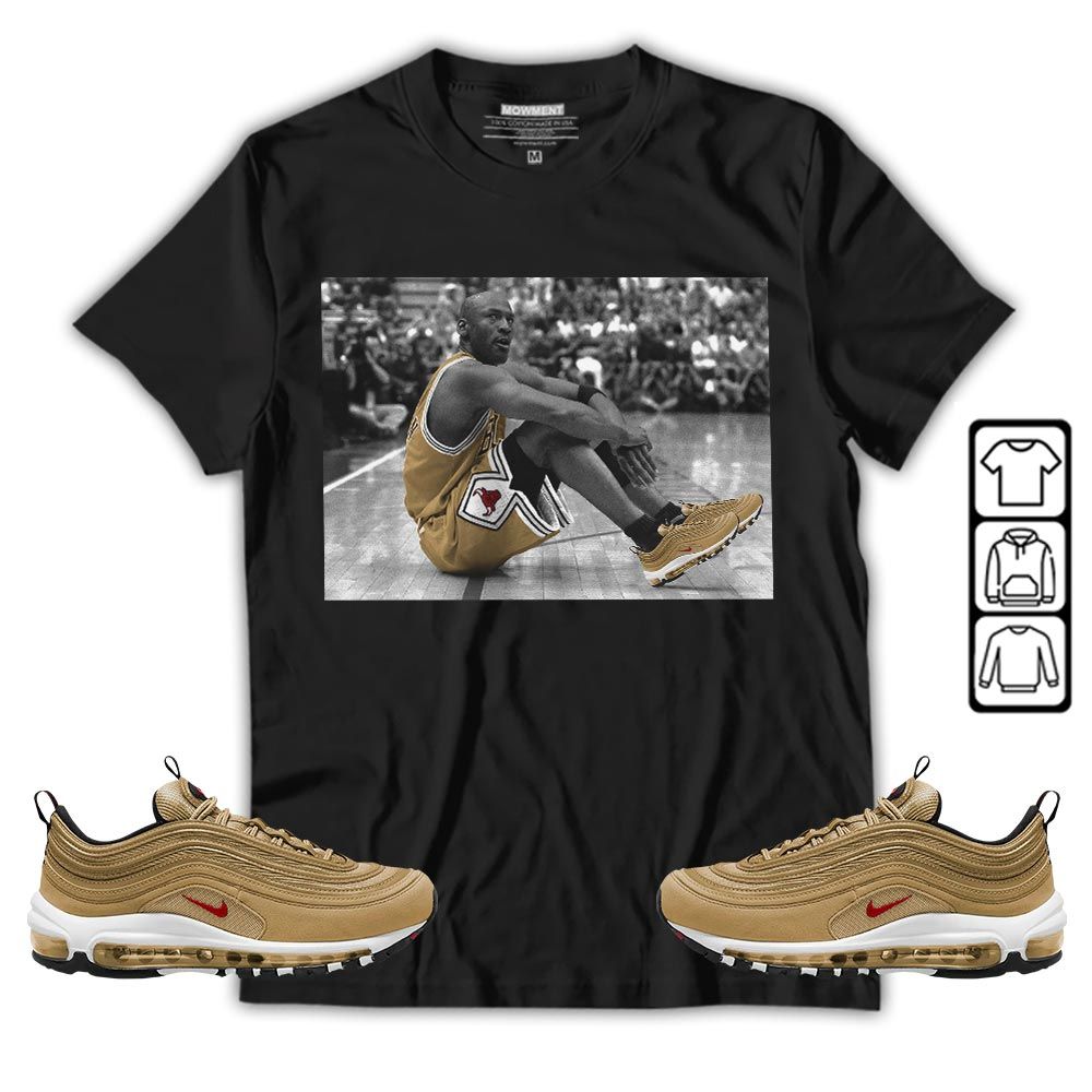 Basketball Shoes Goat Number 23 Sneaker Shirt Match Air Max 97 Metallic Gold, Air Max 97 Gold Bullet MKO T-Shirt