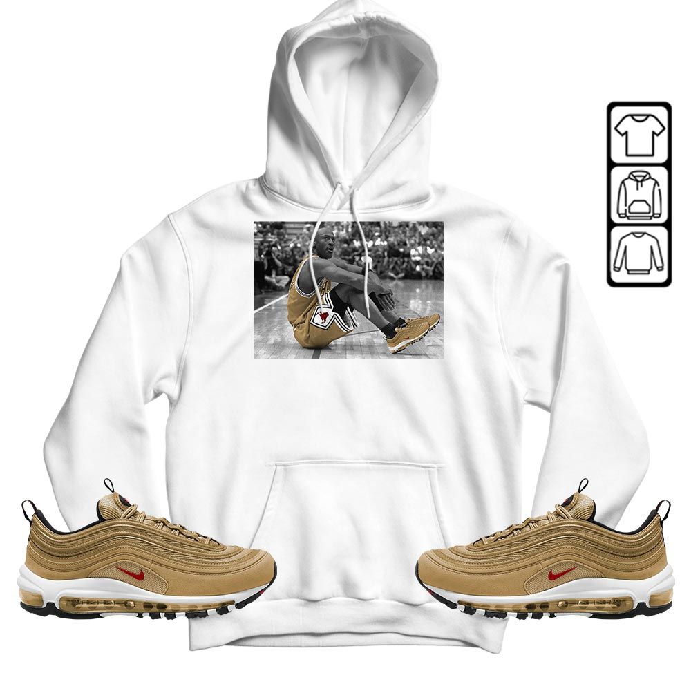 Basketball Shoes Goat Number 23 Sneaker Shirt Match Air Max 97 Metallic Gold, Air Max 97 Gold Bullet MKO T-Shirt