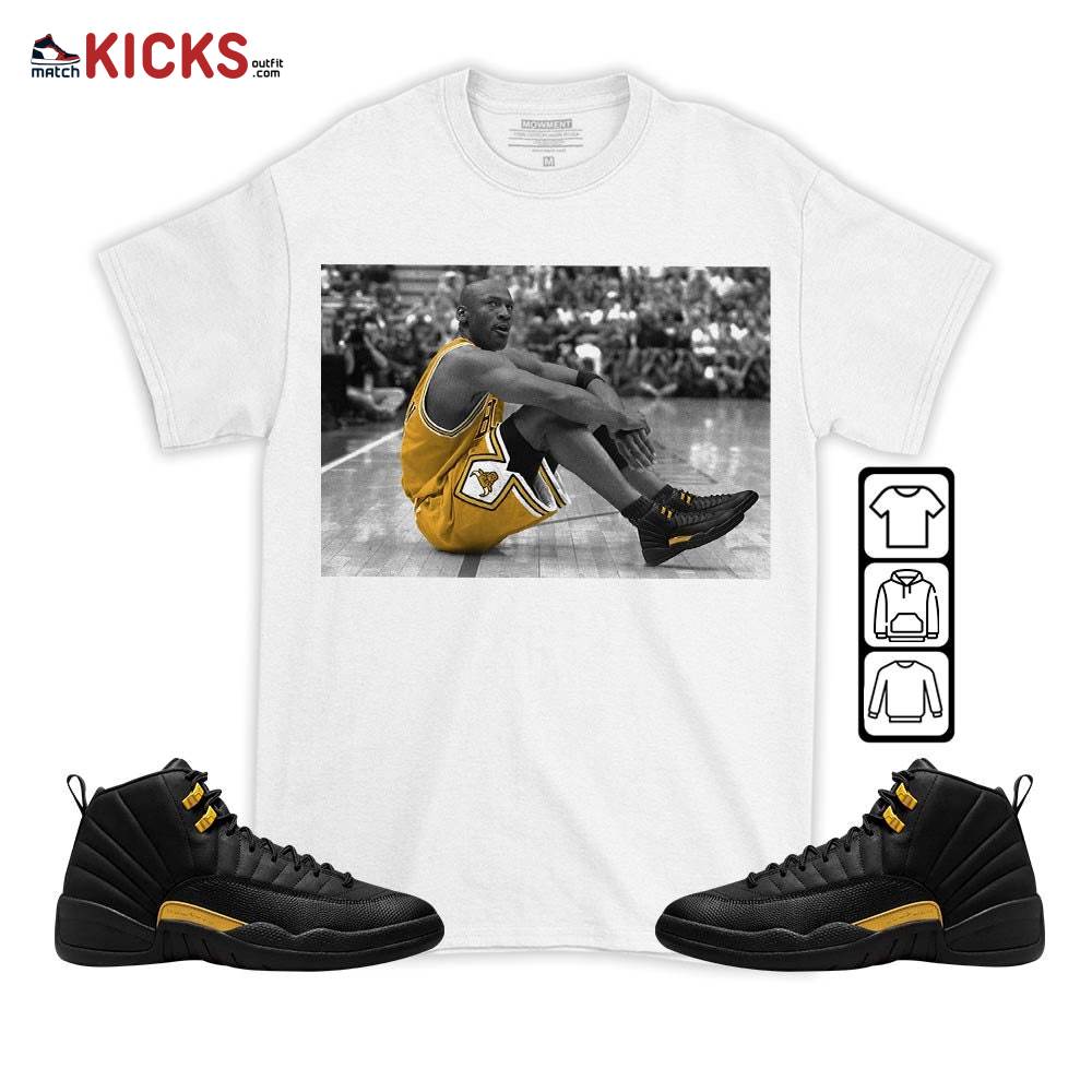 Basketball Shoes Goat Number 23 Sneaker Shirt Match Black Taxi 12s, Jordan 12 Retro Black Taxi MKO T-Shirt
